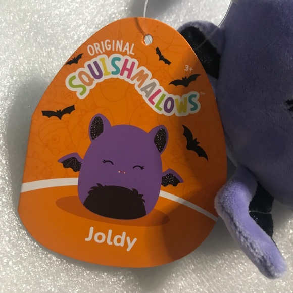 Original Squishmallows Joldy the Purple Black Vampire Bat 3.5” Plush Clip - Picture 4 of 11